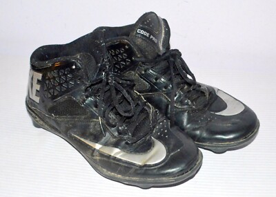 Nike Black & Silver Lunar Code 579668-002 Pro Cleats Shoes Size 8.5