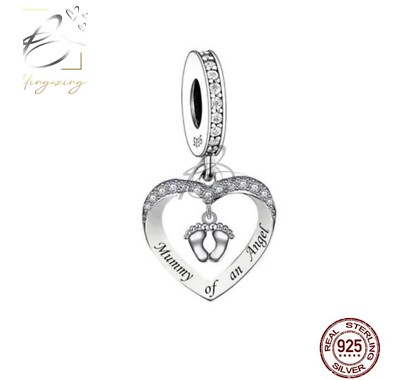   Mama eines Engels Baby Anhänger Liebe Herz 925 Sterling Silber 