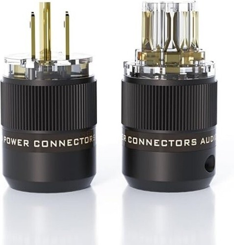 Pair Brass US AC 3PIN Power Plug for Audio Grade Power Cable DIY HiFi Devices - Picture 25 of 28