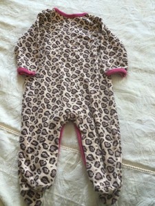 animal print baby grow