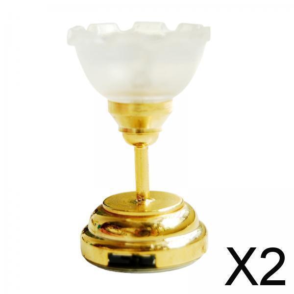 2x Miniature LED Doll House Warm Ceiling Light Battery Lighting-1: 12 2x Miniature LED Doll House Warm Ceiling Light Battery Lighting-1: 12