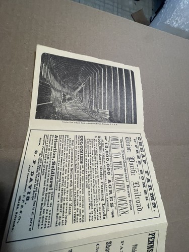 Reproduction 1872 Folding Map Great Trans-Continental Railroad Union Pacific - Picture 17 of 24