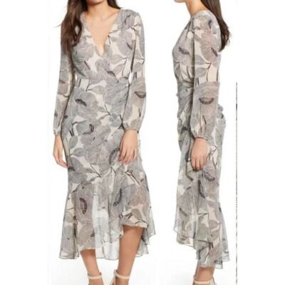 knee length dresses for ladies Revery Floral Long Sleeve Maxi Dress main image 1