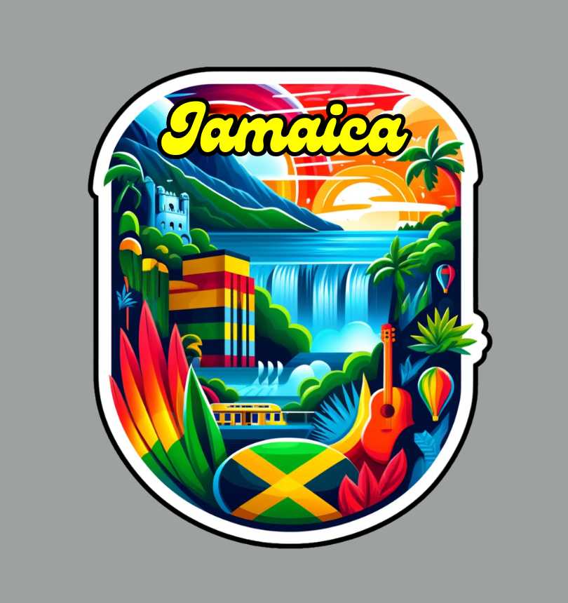 Jamaican Flag Laptop Decal Sticker for MacBook or PC