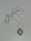 925 Sterling Silver Amethyst Heart Necklace 18” Chain — photo 1