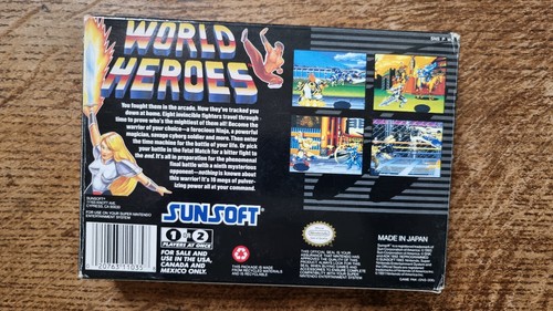 SNES SUPER NINTENDO - WORLD HEROES #FGT USA NTSC CIB - Picture 3 of 14