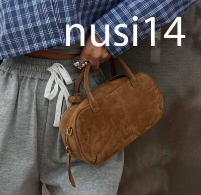 ZARA NEW WOMAN MINI DOUBLE HANDLE SPLIT SUEDE BAG SAND BROWN 6635