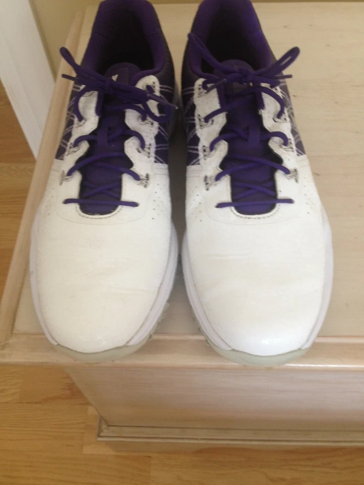 Туфли для гольфа Nike McIlroy Lunar Control 3 ID 9 средние жемчужные белые/фиолетовые/серебристые - Изображение 4 из 4