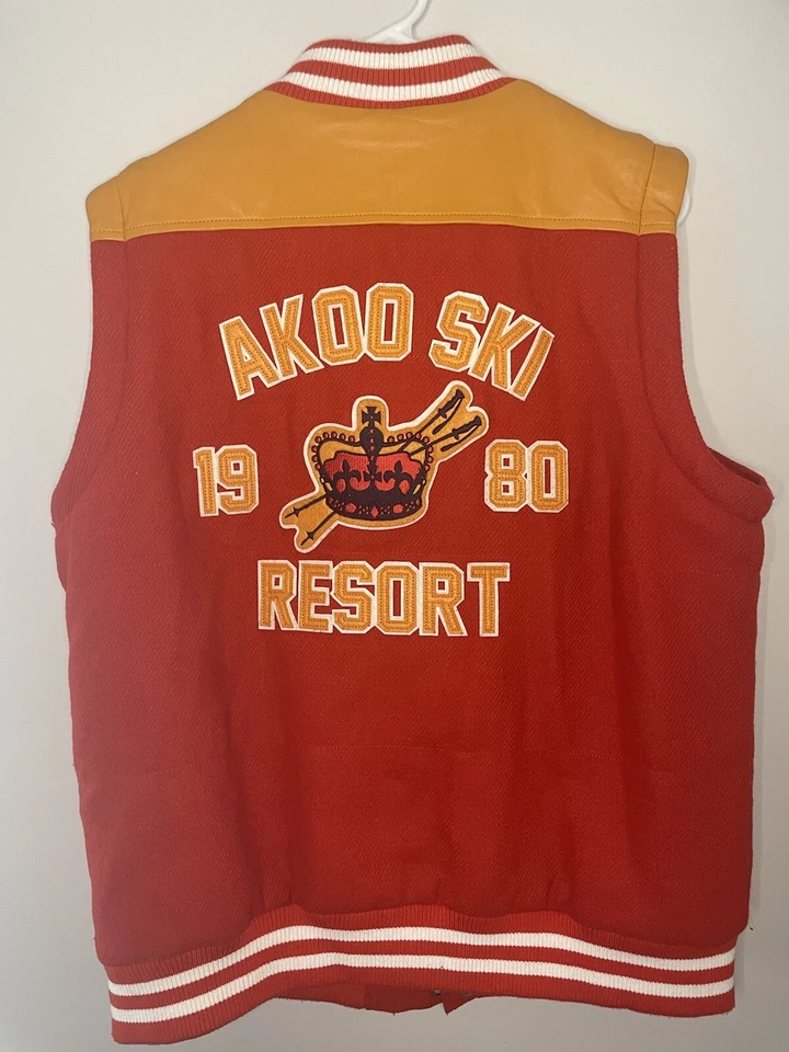 AKOO Estación de Esquí Hombre Abrigos Chaquetas Chalecos Mediano Chaleco Universitario Rojo Amarillo Foto 2 de 4