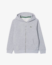 LACOSTE Kids Pocket Brushed Fleece Sweatshirt Hooded Zip Up ALL SIZES (2YR-16YR)