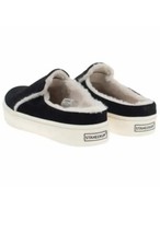 Staheekum Cozy Camp Mules Black Suede Faux Fur Lined Slip on Shoes Size 10 S4