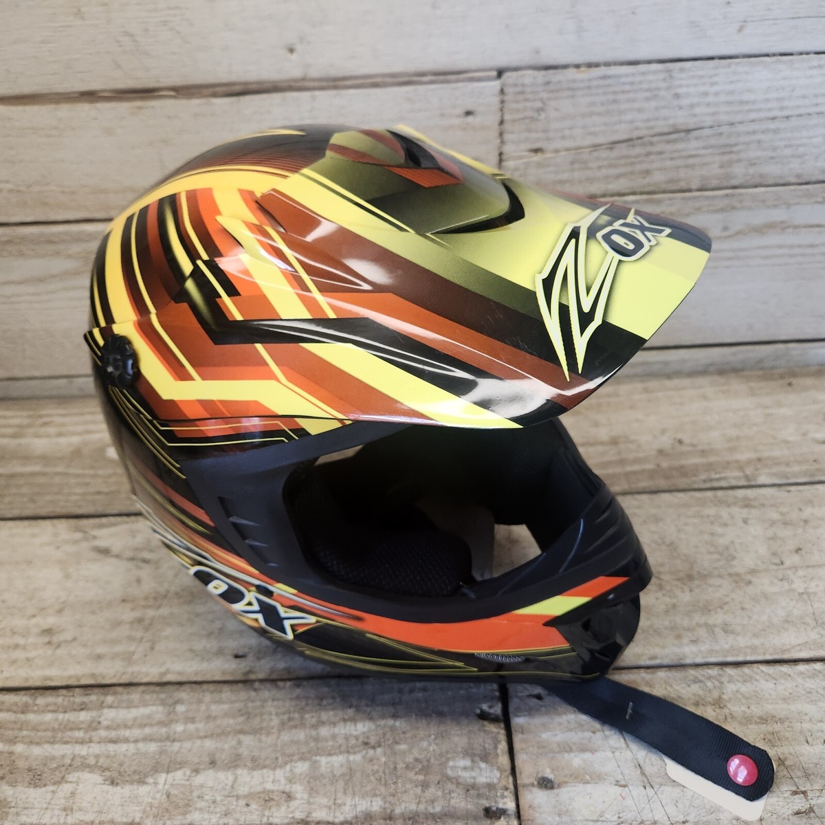 ZOX Rush JR Youth Motocross Helmet Medium Orange/Yellow/Black 50-51cm NEW