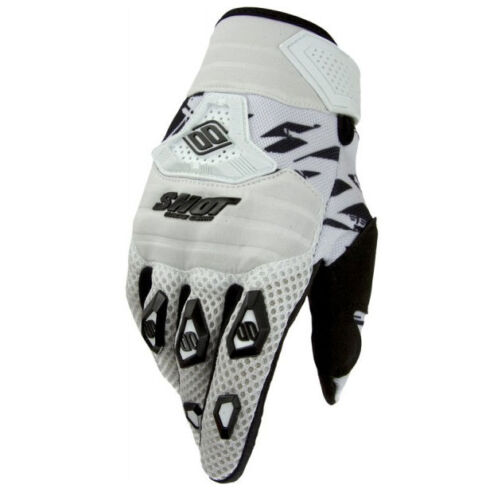 Hombre Shot Contacto Motocross MX Guantes Principal Blanco O Azul Enduro Moto - Picture 3 of 3