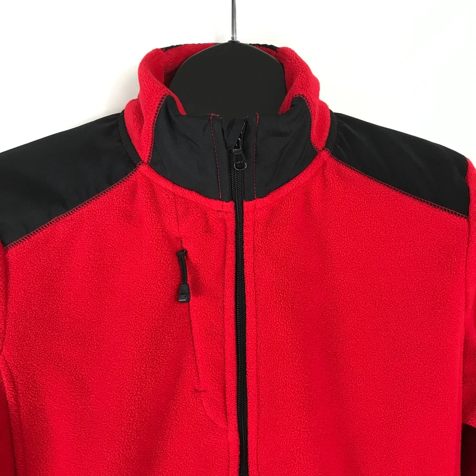 Chaqueta polar L-RL Lauren Active Ralph Lauren cremallera completa para mujer grande roja exterior Foto 3 de 4