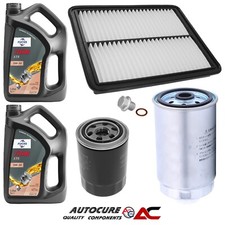 FOR KIA SORENTO 2.5 MK1 DIESEL 2006 - 2011 OIL AIR FUEL FILTER SERVICE KIT & 10L