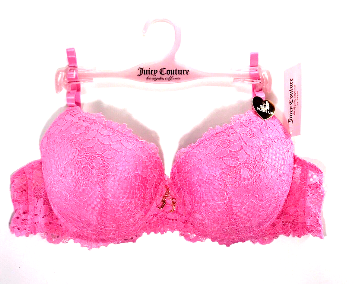 トップス LGB STRING BRA ICE PINK Juicy Couture Intimates -36C- Pink Lace Sexy Push-Up