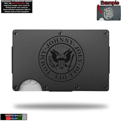 Metal Wallet Minimalist Laser Engraved with The Ramones