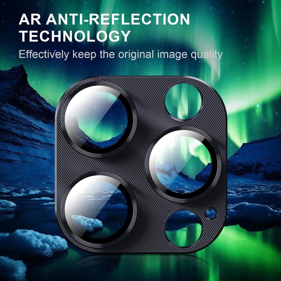 Cubierta protectora de lente de cámara de metal 2 piezas para iPhone 16 Pro Max/16 Pro/16 Plus/16 Foto 3 de 4