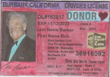 The Bob Barker Drivers License with Hunter Biden side 2 Novelty Card Buy now ...