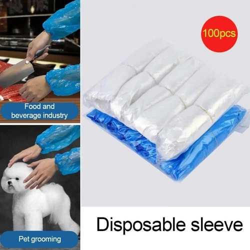 Disposable Plastic Protective Arm Sleeve Covers Medical Kitchen Work Upto 100Pcs