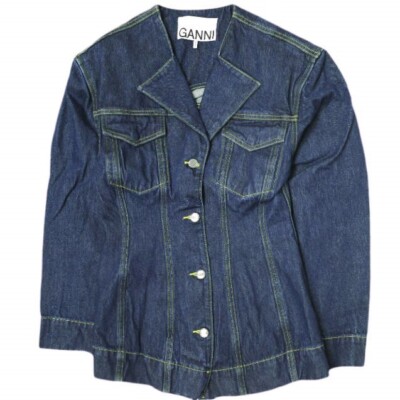 Blazer Ganni Jeans Jacket GANNI Rinse Denim Fitted Blazer J1172 36