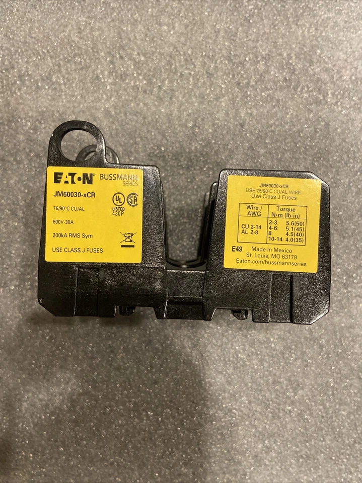 Eaton Bussmann JM60030-2CR Class J 30A 600V 3极保险丝6盒 — 第 3/4 张图片