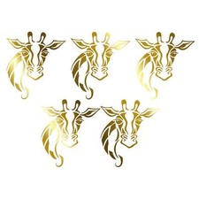 Giraffe Heads 10 pcs 22k Gold Fused Glass Decals