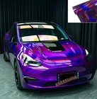 Purple Glossy Holographic Chrome Chameleon Rainbow Car Vinyl Wrap PVC Sticker US