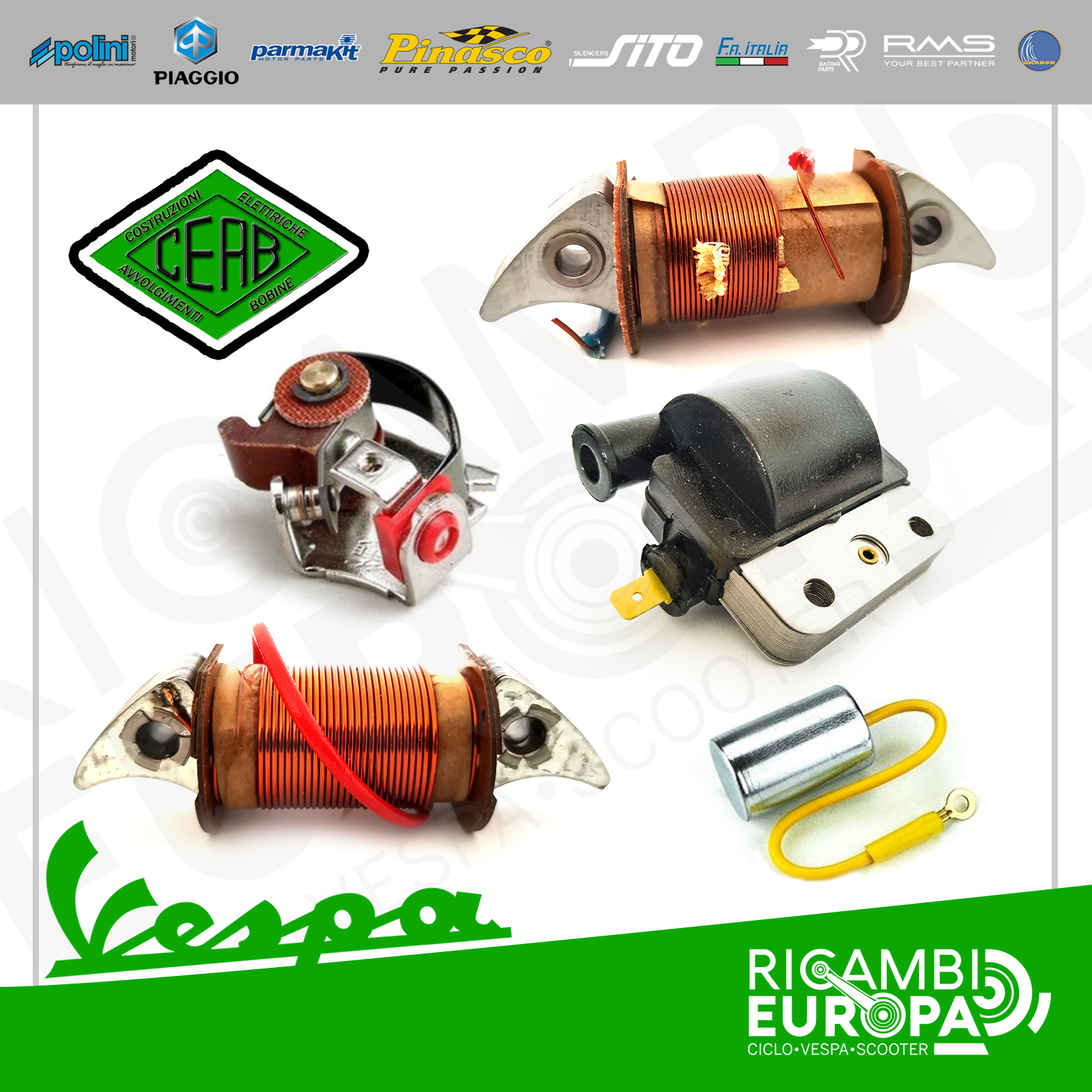 Kit Condensatore + Contatti Puntine Platinate Per Bravo Ciao 50 - Ricambio Originale - Foto 8