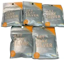 Art Clay Silver 50g Set of 5 Precious Metal Clay Handmade Original  JAPAN Import