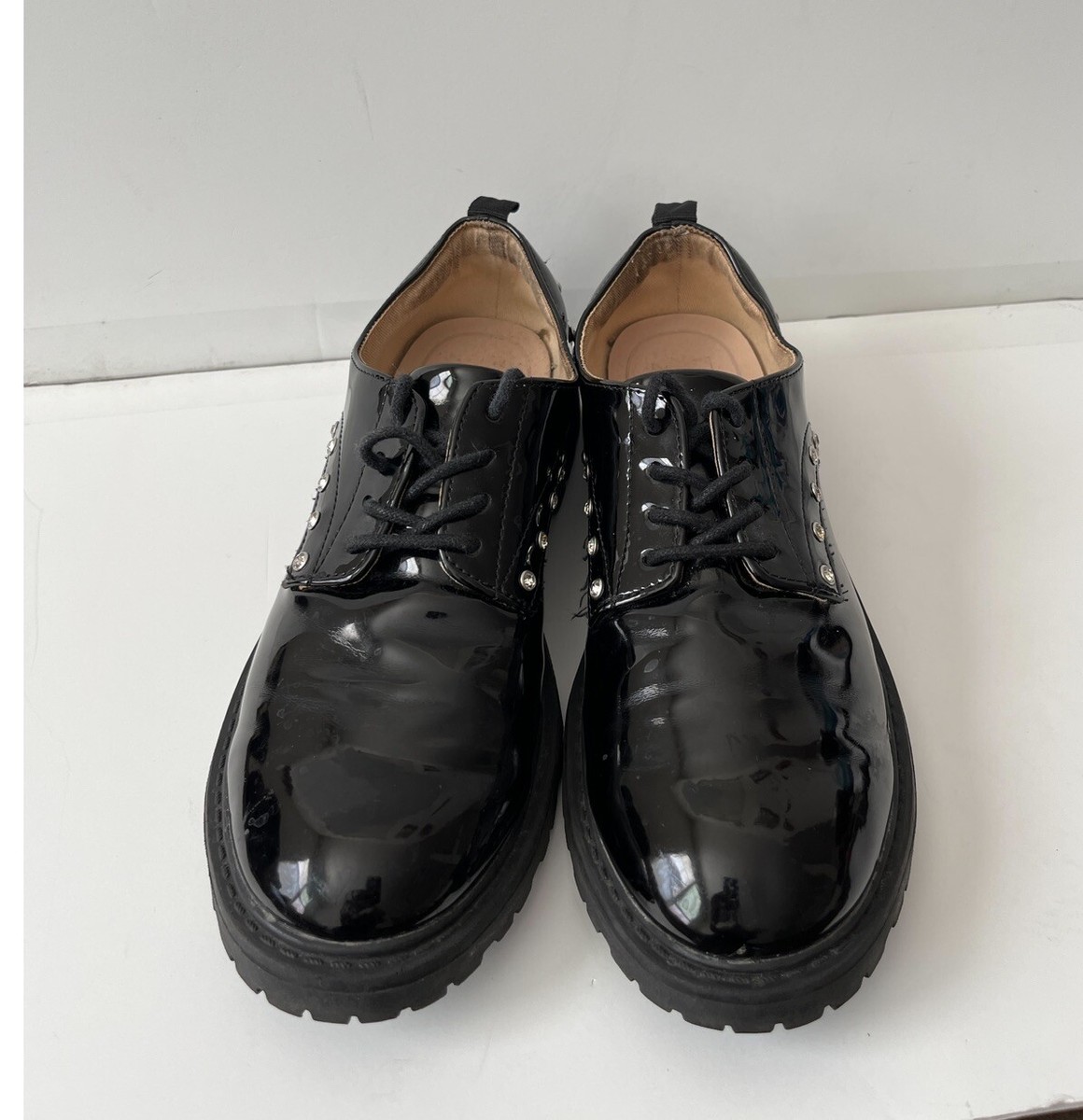 ユラ Zara Patent Shoes Women's Size EU 37 (US 6.5) Black Jewel