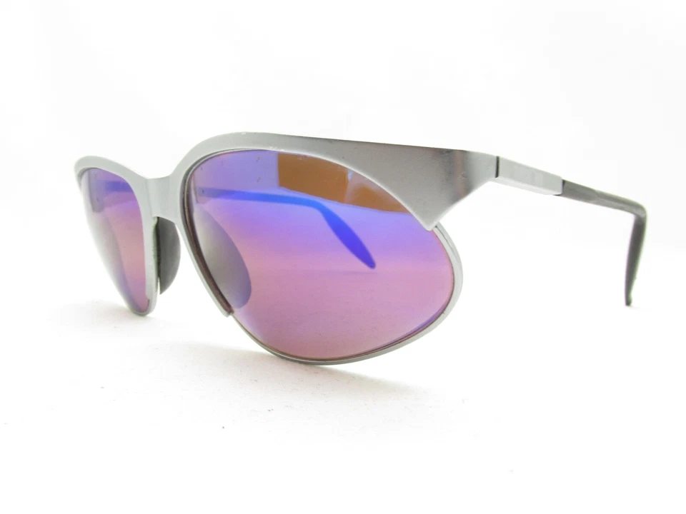 GAFAS DE SOL SUNCLOUD LEGENDARIAS DEPORTIVAS ENVOLVENTES DE METAL PLATEADO ITALIA 62-135 116294 Foto 2 de 4