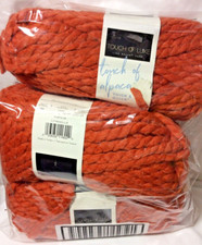 Lion Brand Yarn Touch Of Alpaca Thick  Quick  Pumpkin  3 Pack