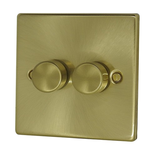 Brushed Satin Brass Light Switches, USB Plug Sockets, Dimmer & Cooker Switches eBay
