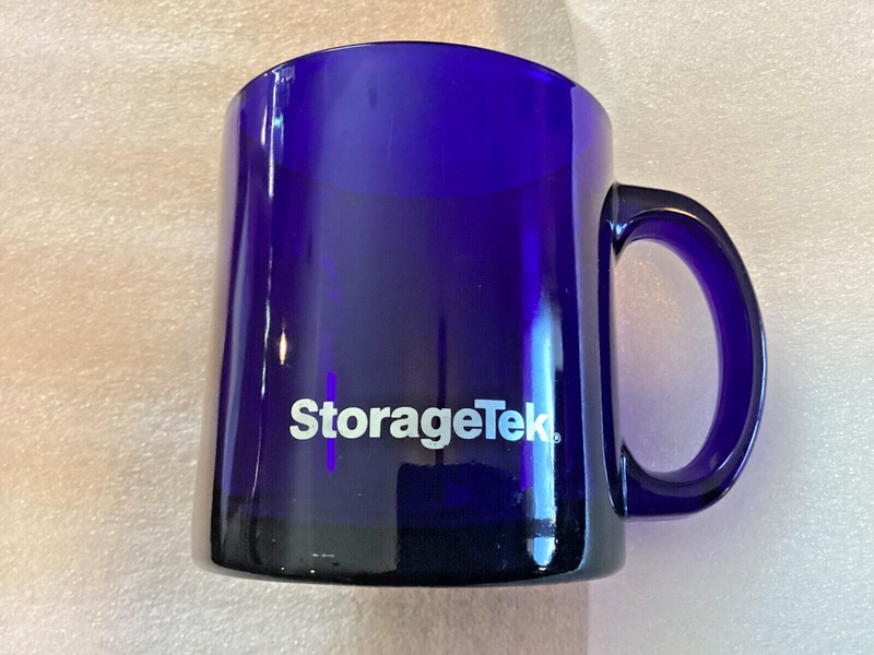 Storage Tek Vintage glass Cobalt Blue Mug