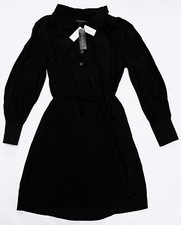 BANANA REPUBLIC Fully Lined Black Pullover Shirt Dress # 697608 Womens M  *NEW*