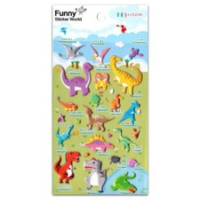 CUTE DINOSAUR STICKERS T Rex Puffy Raised Vinyl Sticker Sheet Craft Scrapbook