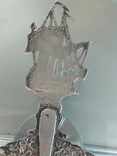 Antique Dutch Sterling Silver Tea Strainer With Sailing Ship and with mill - Picture 11 of 12