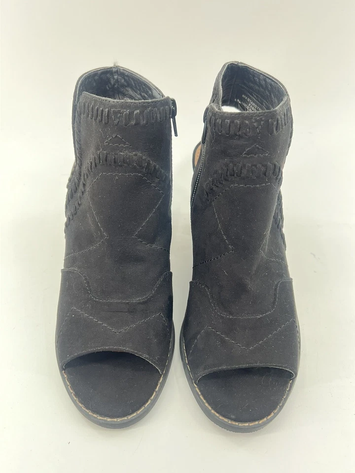 Madeline Starstruck Botines Puntera Abierta Negro Imitación Gamuza Costuras 8 Ocho Foto 4 de 4