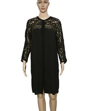 Didi Pretty Different Metallic Floral Pattern Black Buttondown Mini Dress L New 