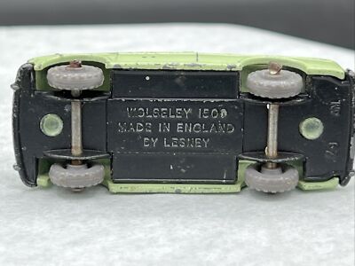 1958 Matchbox Lesney Moko Green 57 WOLSELEY 1500 GRAY WHEELS