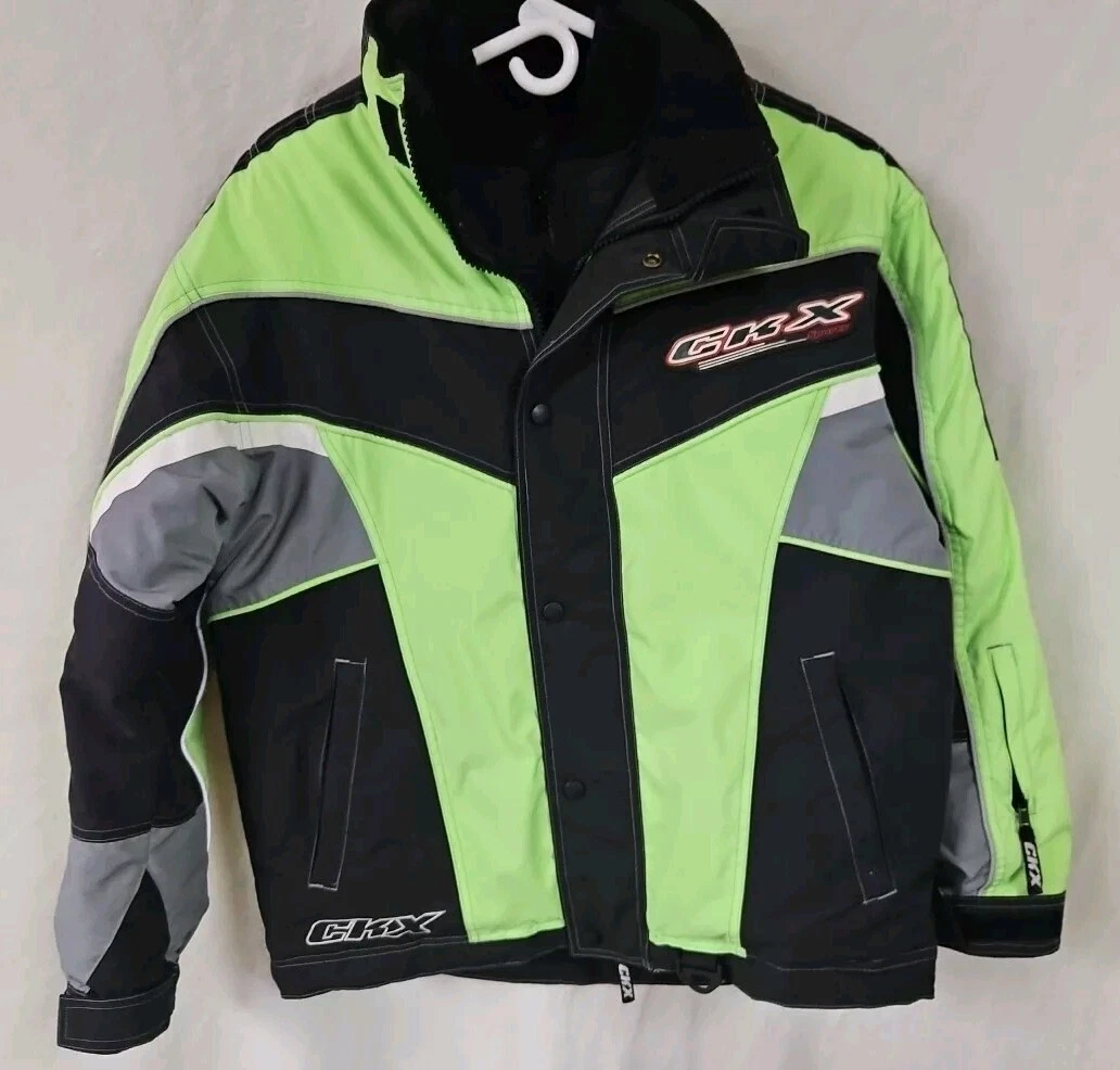 Ckx Sports Green Black Nylon Zip Up Snowmobile Sledding Ski Jacket Mens Small