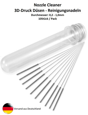 3D Druck Düsen Reinigungsnadeln, Nozzle Nadeln, Düsen Nadeln, 0,2 - 1,0mm - TOP!