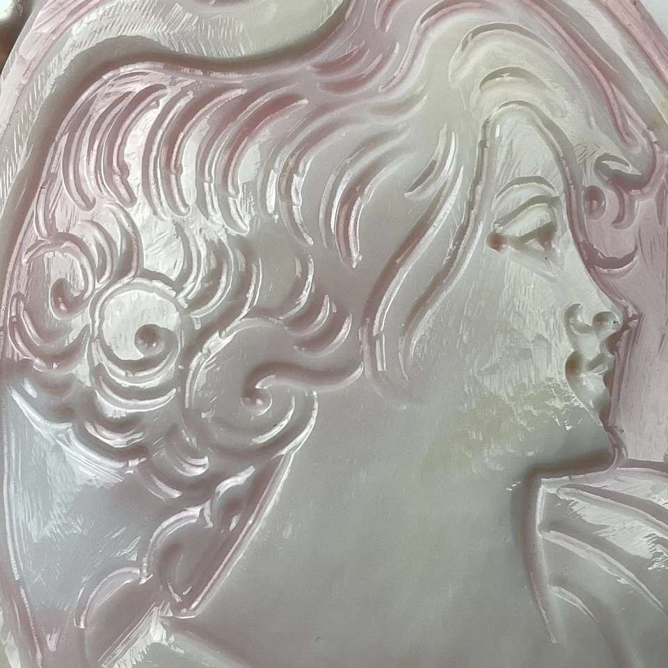 Collar de perlas colgante camafeo caracola rosa tallado a mano M&M Scogramiglio 925 y regalo Foto 3 de 4