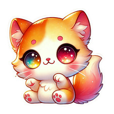 Wall decal sticker cute cat wall sticker 18 x 18 cm large