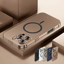 For iPhone 16 Pro Max 15 14 13 12 Aluminium Alloy Metal Mag Safe Magnetic Case