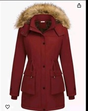 Faux Fur Lined Hooded Parka Jacket Plus Size Outwear Winter Coat