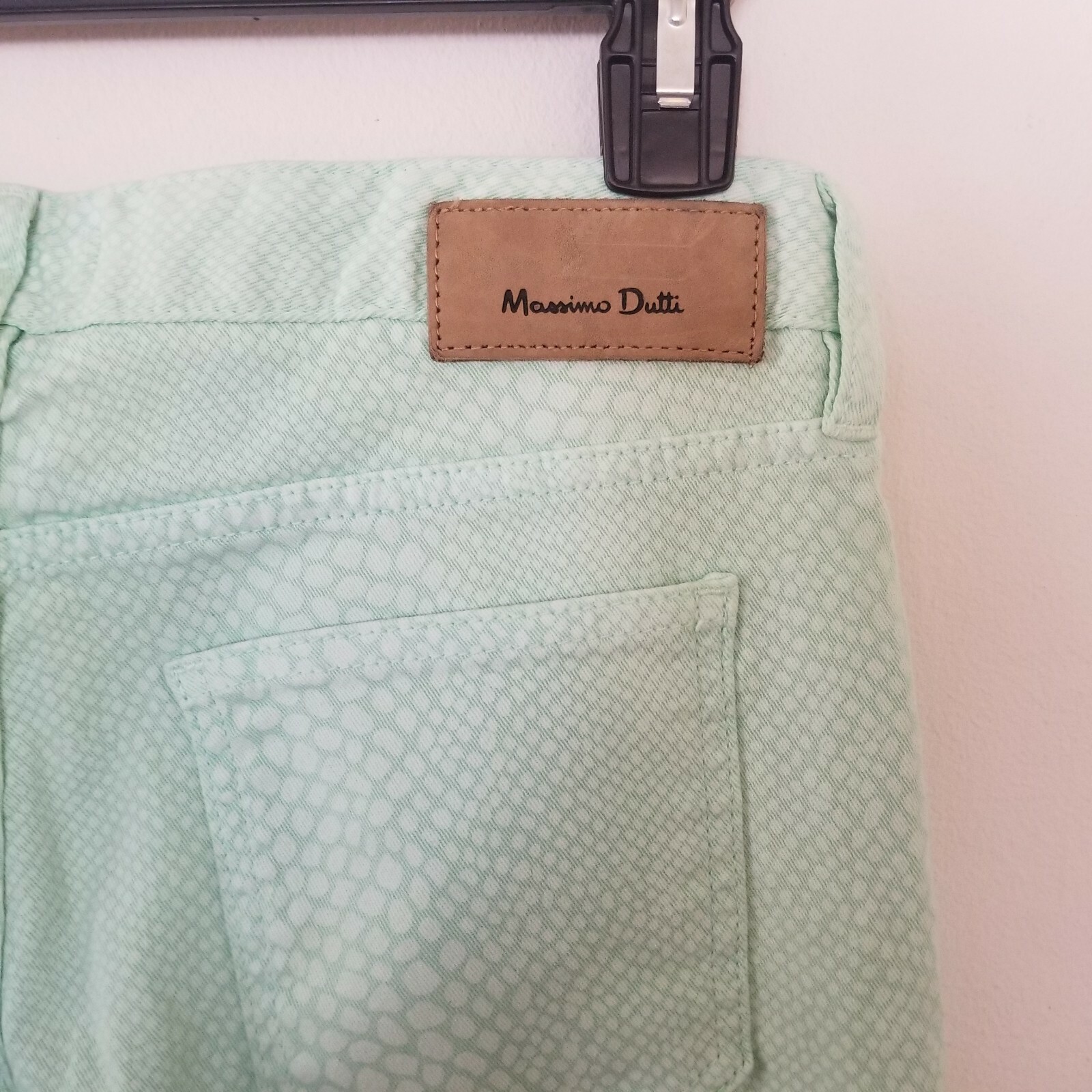 Massimo Dutti Aqua Blue Patterned Jeans Sz 6