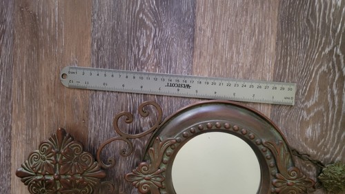 Metal Baroque Style Round Wall Mirrors Retro Hollywood Regency Style Set of 2 - Picture 4 of 6
