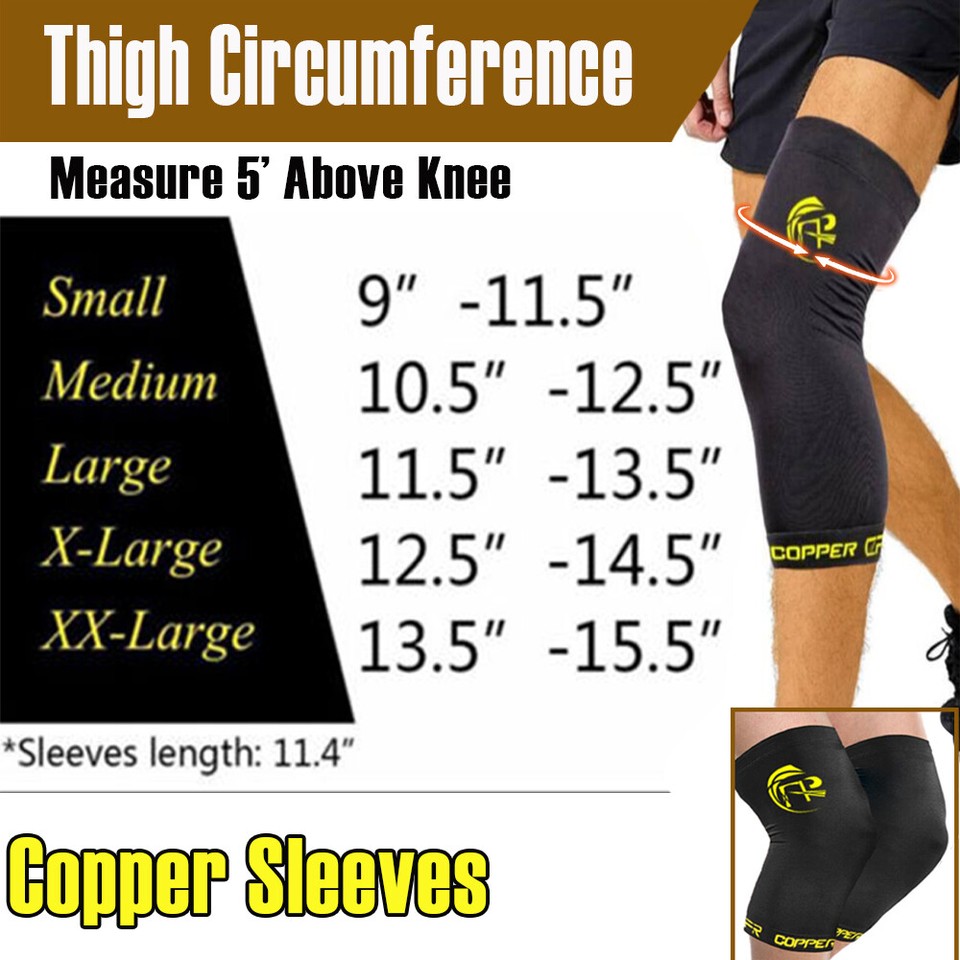 Copper Knee Support Brace Compression Sleeve Arthritis Sport Joint Pain